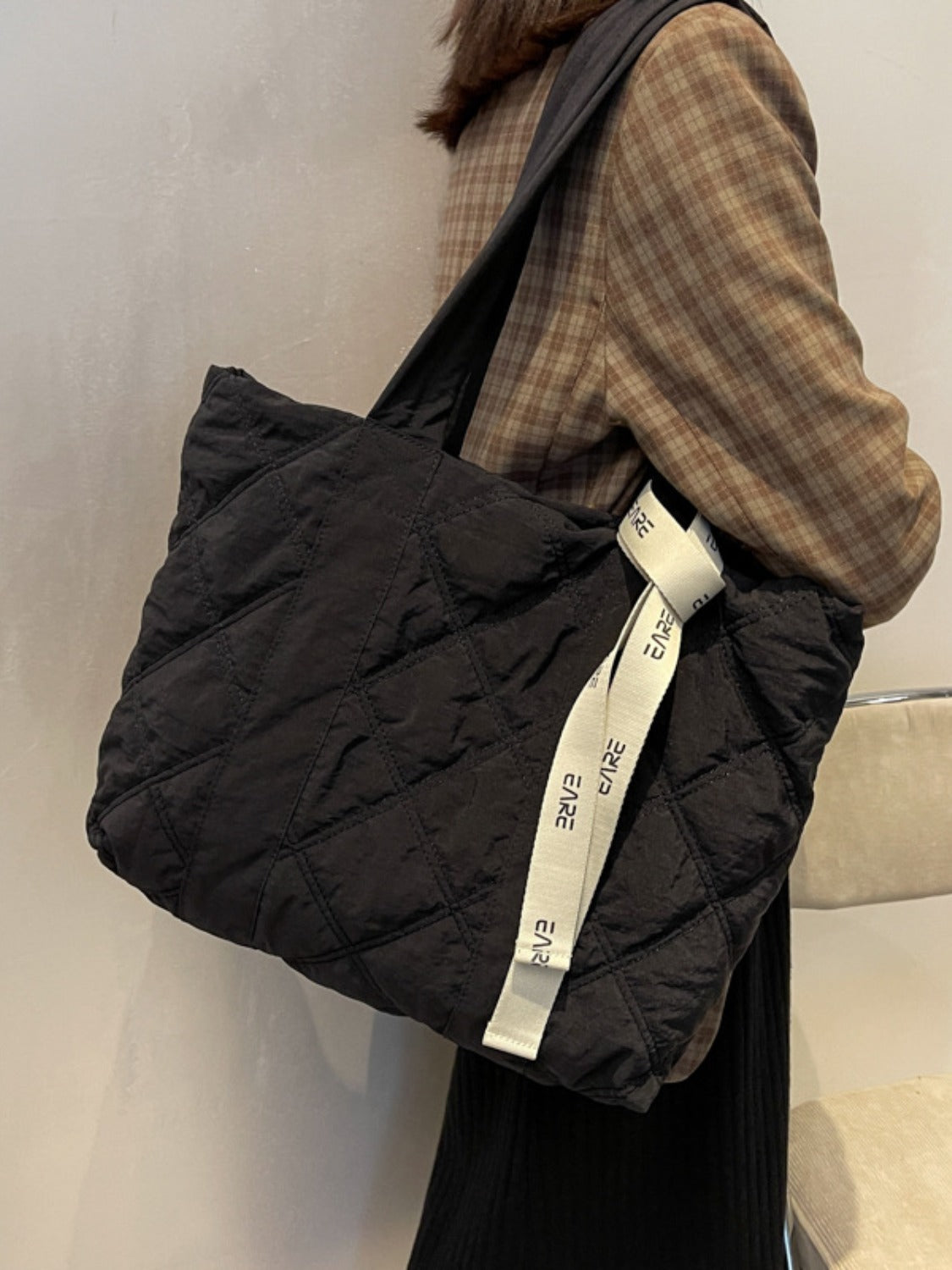 Quilted Nylon Large Tote Bag - The Daily Makeover
