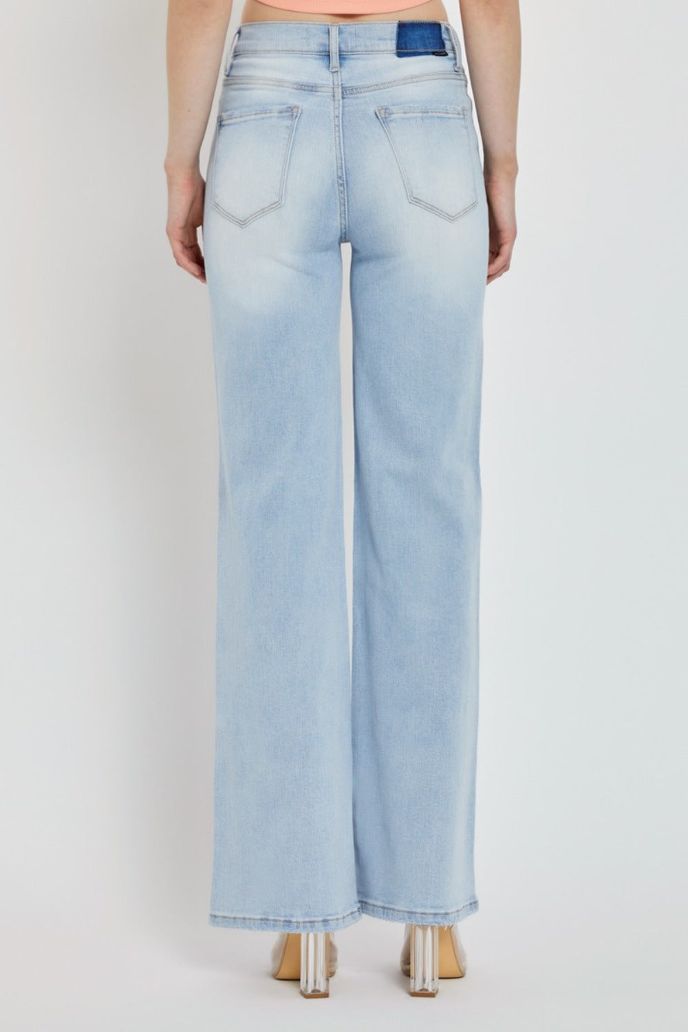 Full Size Wide Leg V Dipped Front Waist Jeans