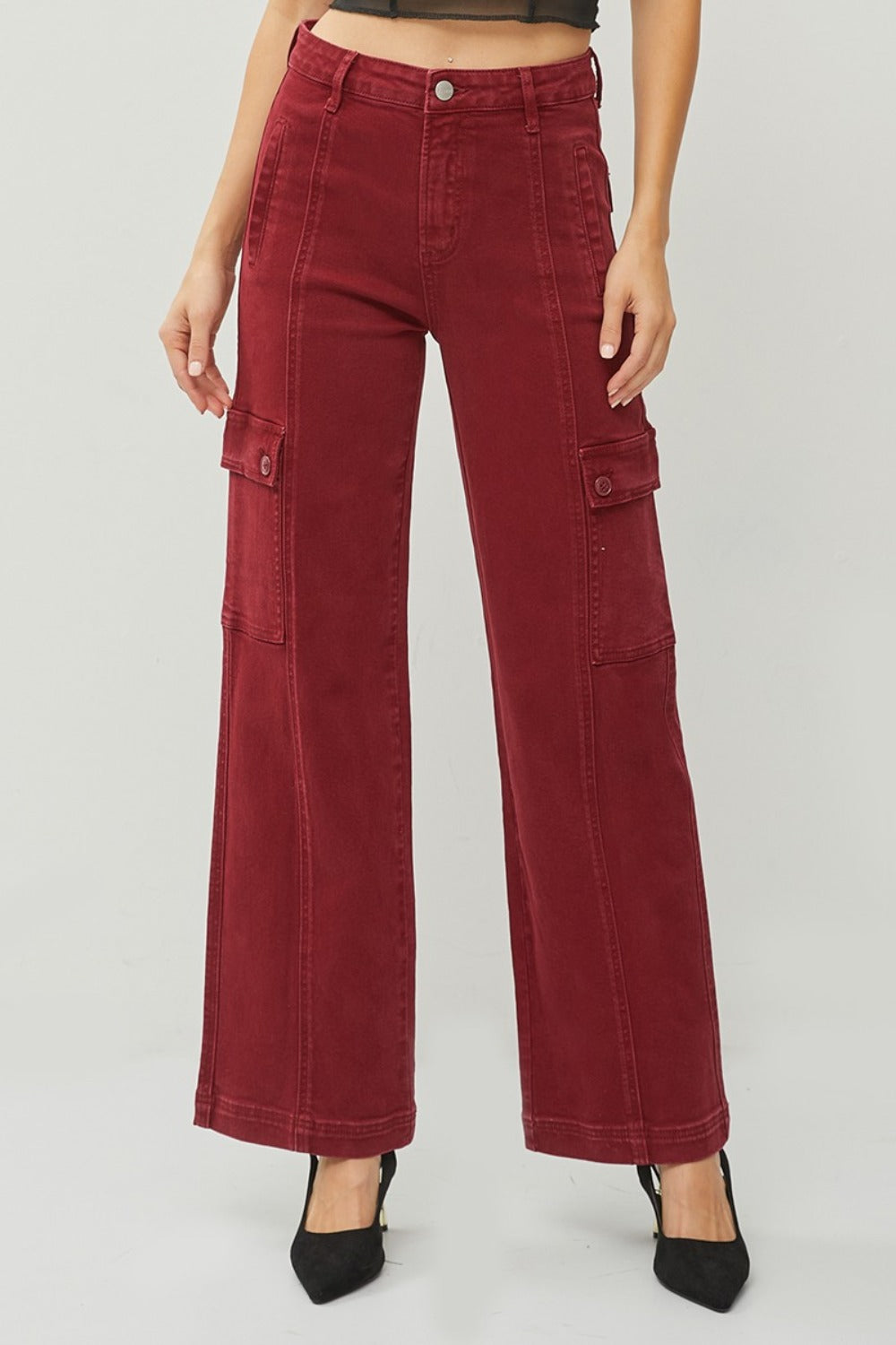RISEN Full Size High Rise Wide Leg Cargo Jeans - The Daily Makeover