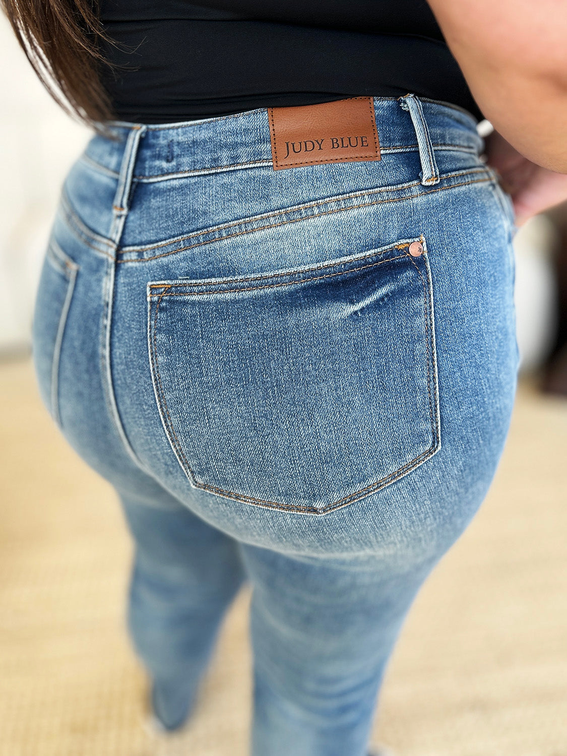 Judy Blue Full Size Mid Rise Rigid Magic Release Hem Jeans - The Daily Makeover