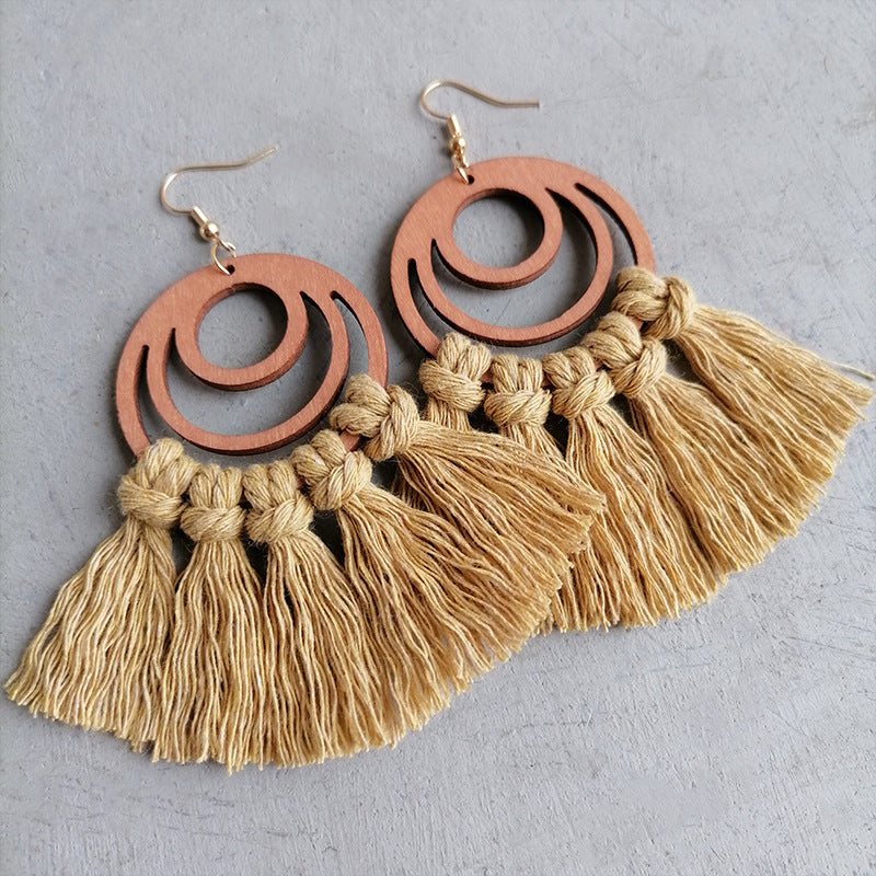 Tassel Detail Geometric Earrings - The Daily Makeover