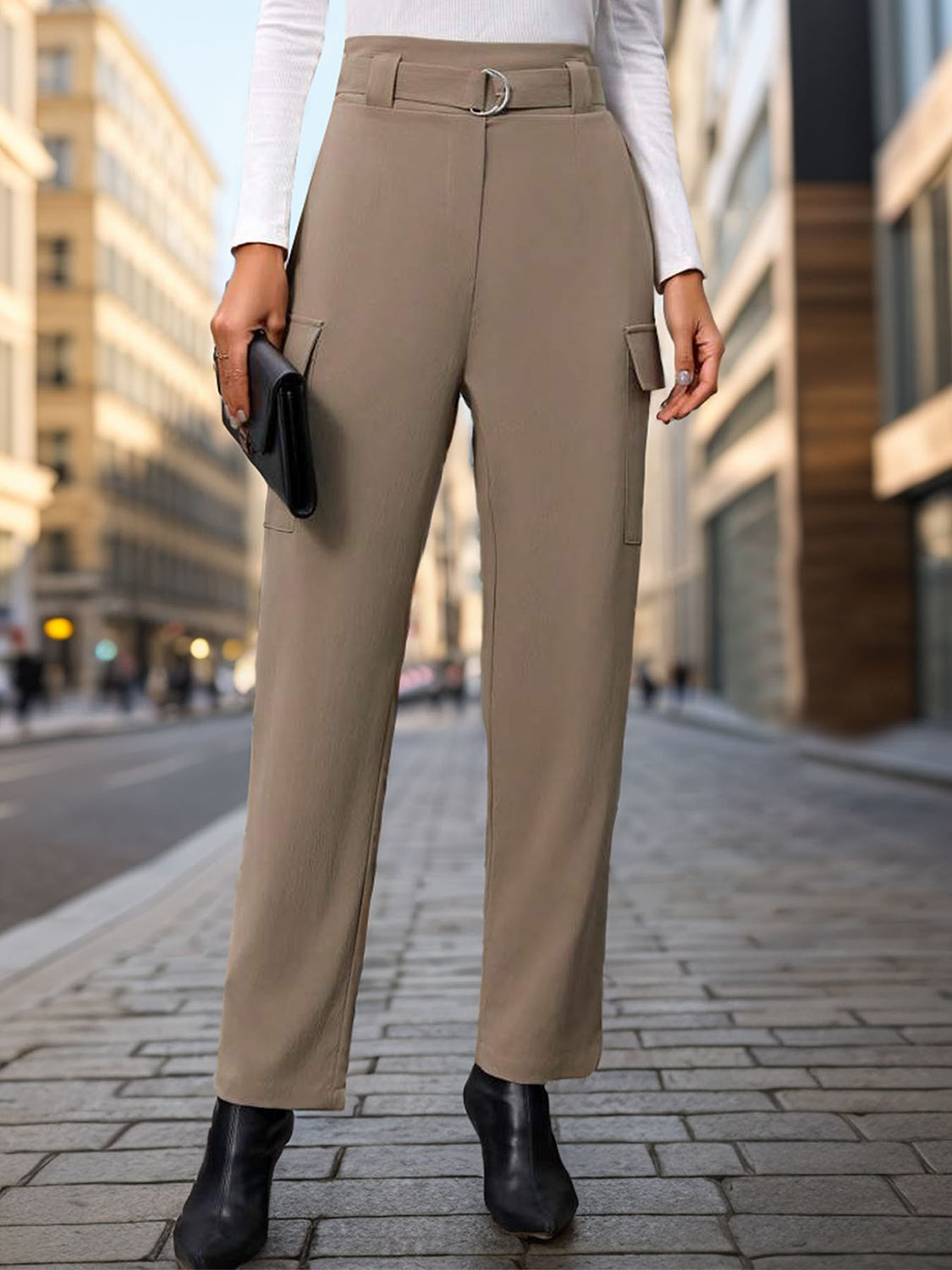 Perfee High Waist Straight Pants - The Daily Makeover