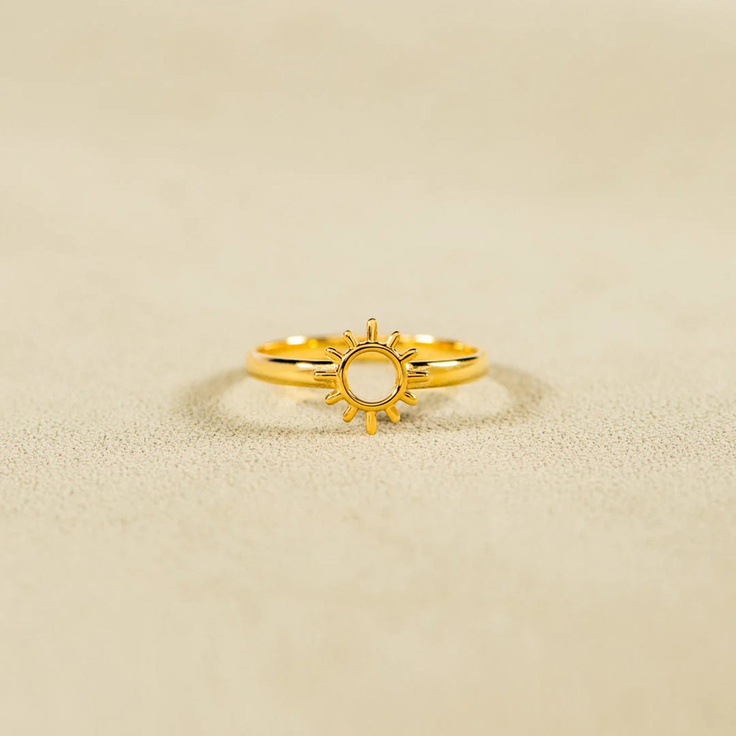 Sun Shape 18K Gold-Plated Ring - The Daily Makeover