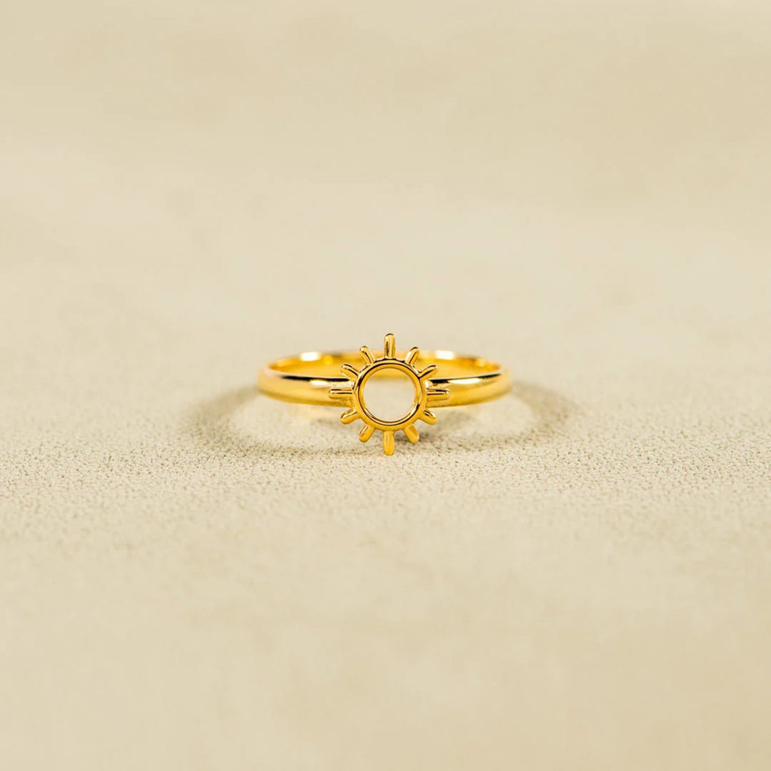 Sun Shape 18K Gold-Plated Ring - The Daily Makeover
