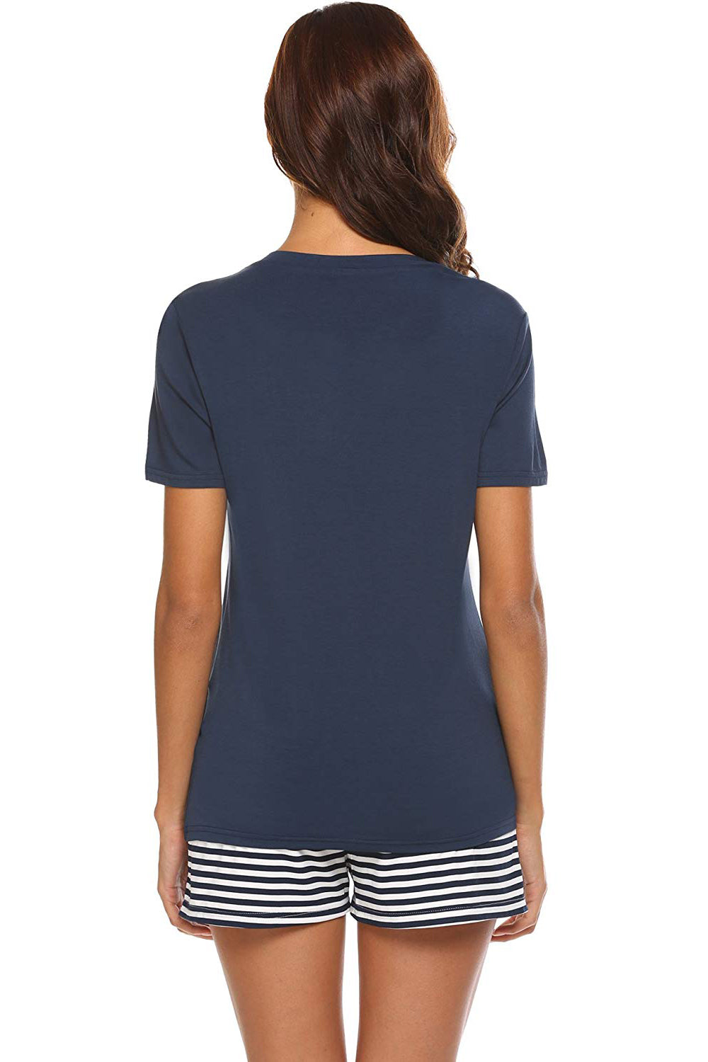 Striped Short Sleeve Top and Shorts Lounge Set - The Daily Makeover