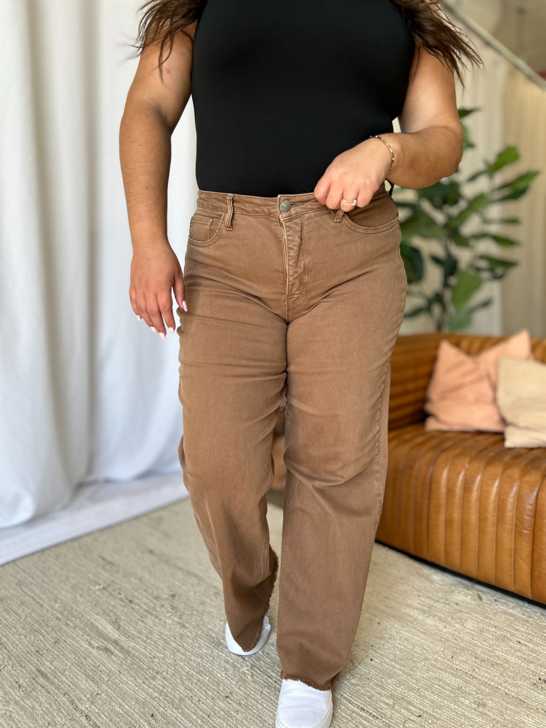 RFM Full Size High Rise Garment Dye Wide Leg Jeans - The Daily Makeover