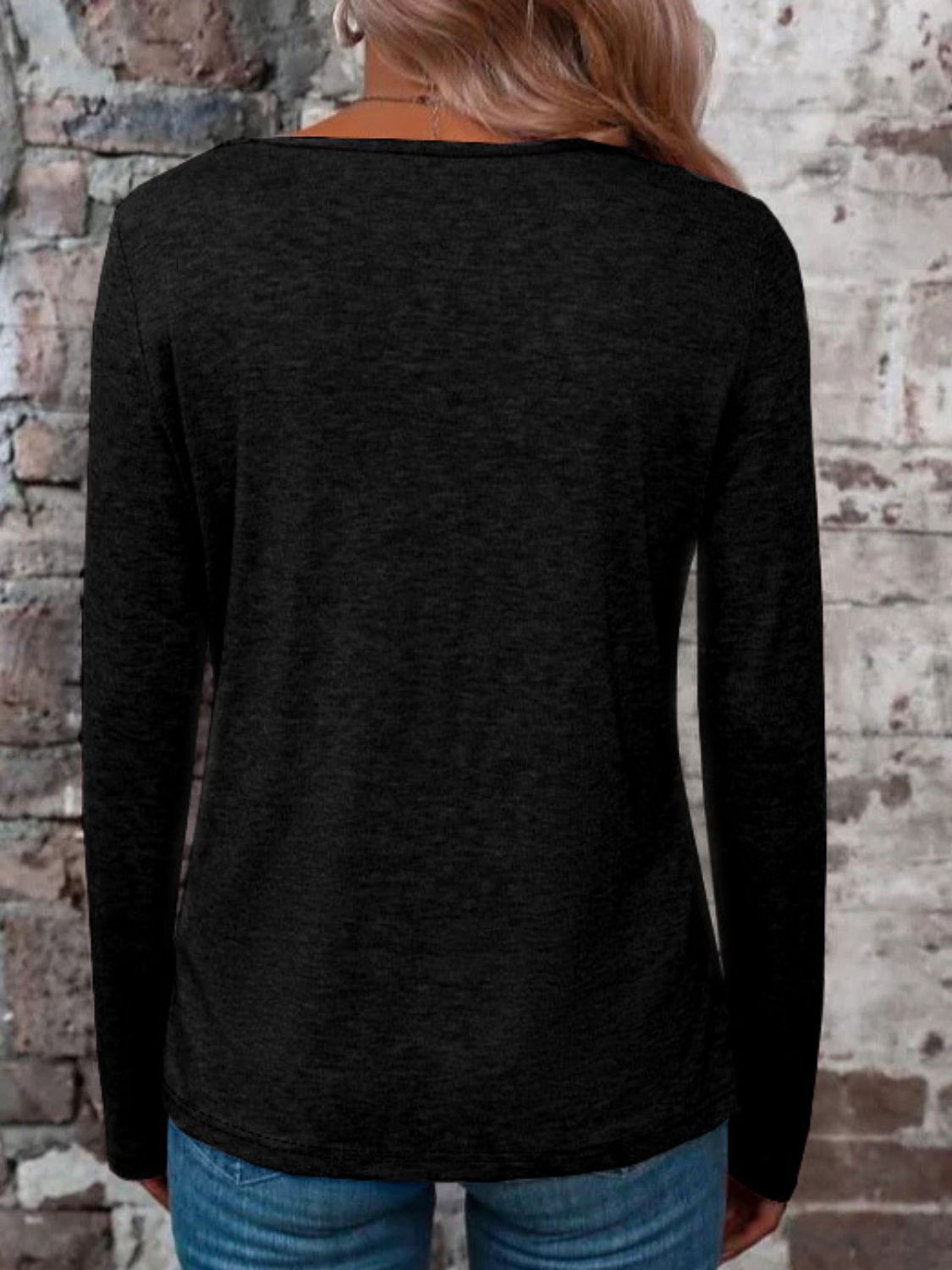 Crisscross V-Neck Long Sleeve T-Shirt - The Daily Makeover