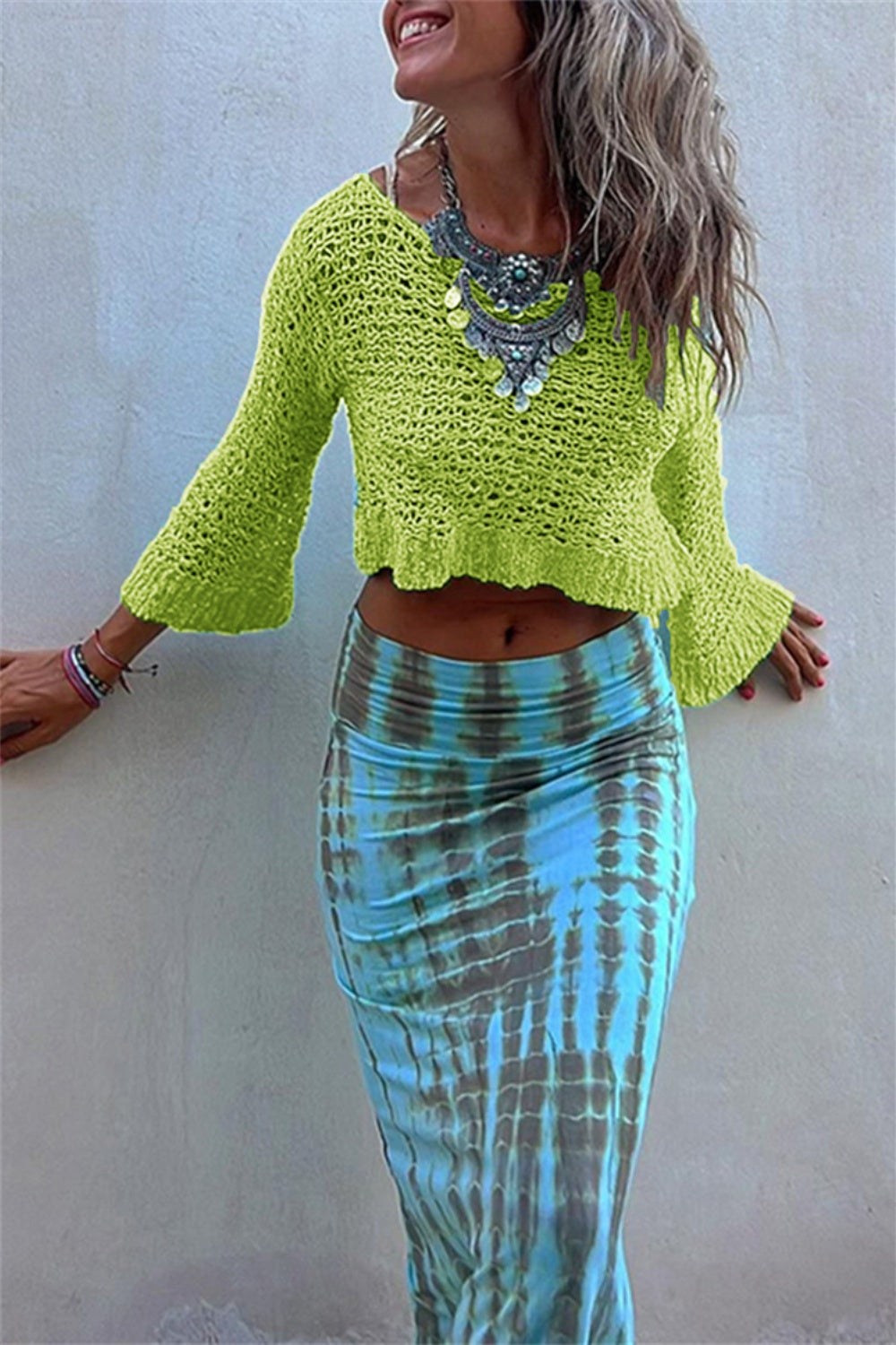 Round Neck Long Sleeve Knit Cover Up - The Daily Makeover