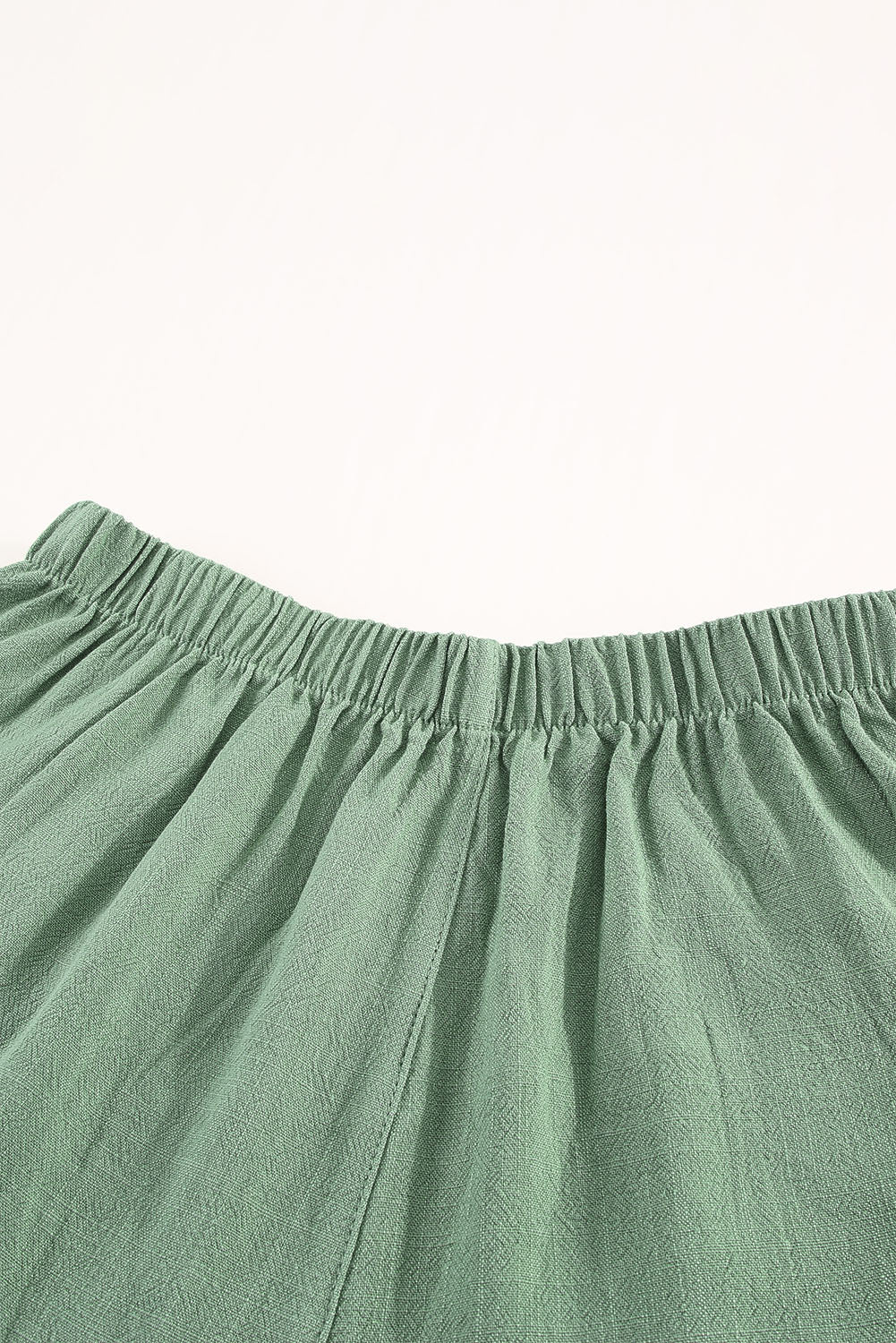 Khaki Casual Pocketed Ruffle High Waist Shorts - The Daily Makeover