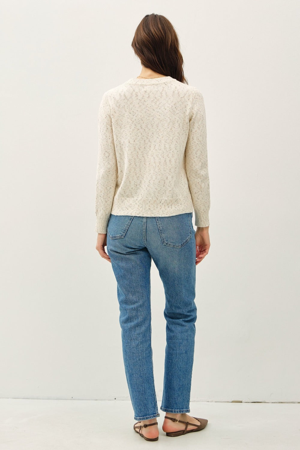 Be Cool Heathered Round Neck Long Sleeve Sweater - The Daily Makeover