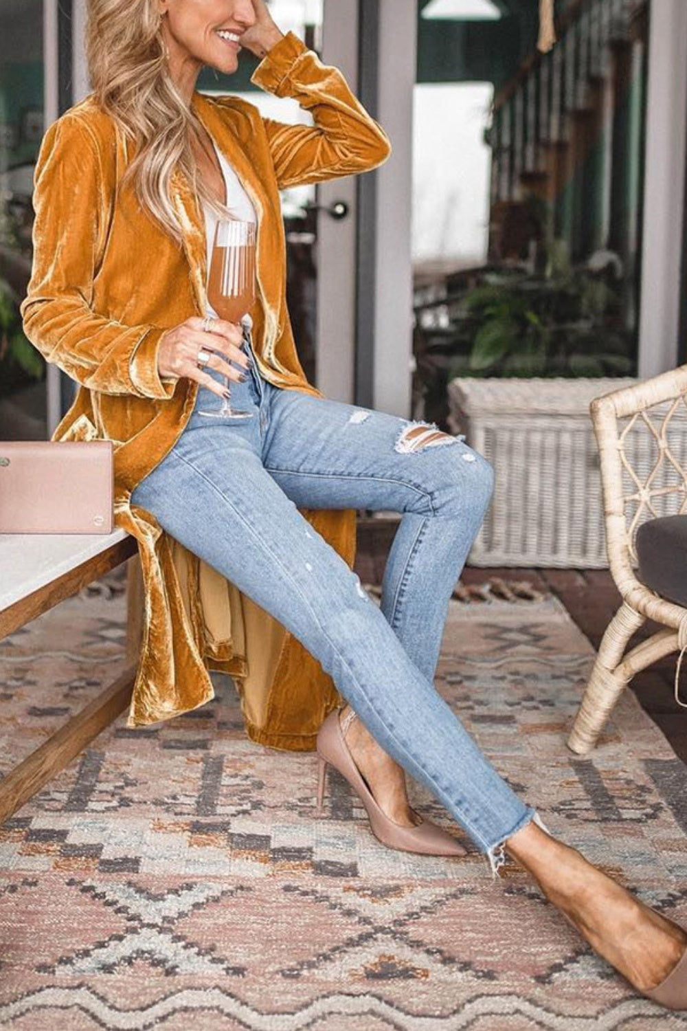 Open Front Long Sleeve Coat - The Daily Makeover