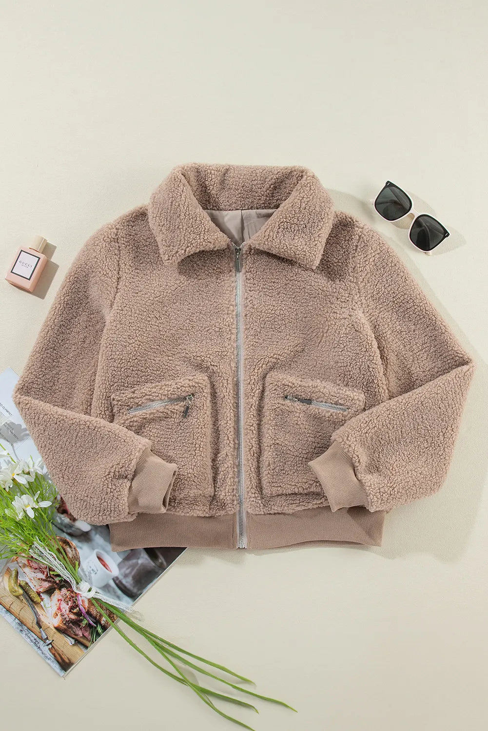 Zip Up Long Sleeve Plush Jacket - The Daily Makeover