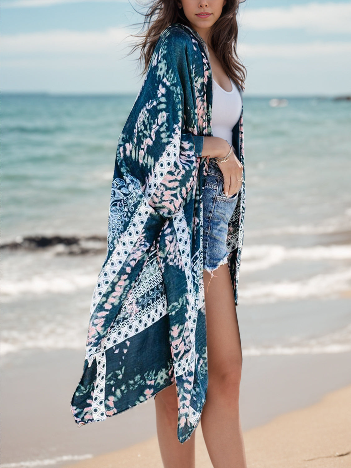 Printed Open Front Cover-Up - The Daily Makeover