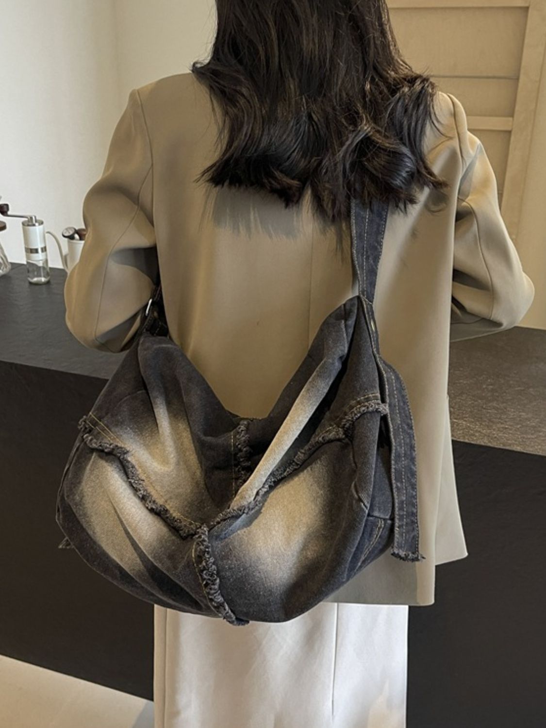Raw Hem Gradient Crossbody Bag - The Daily Makeover