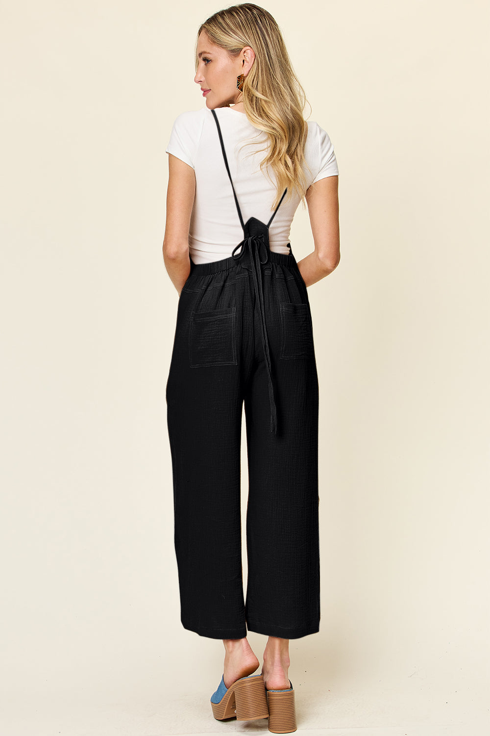 Double Take Full Size Texture Sleeveless Wide Leg Overall - The Daily Makeover