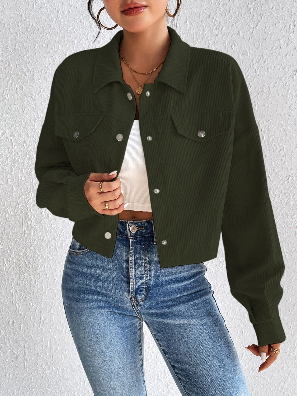 Honey Snap Down Long Sleeve Jacket - The Daily Makeover