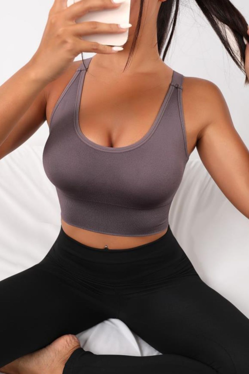 Scoop Neck Long Active Bra - The Daily Makeover