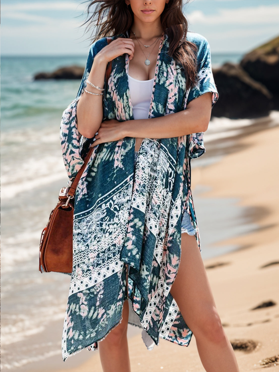 Printed Open Front Cover-Up - The Daily Makeover