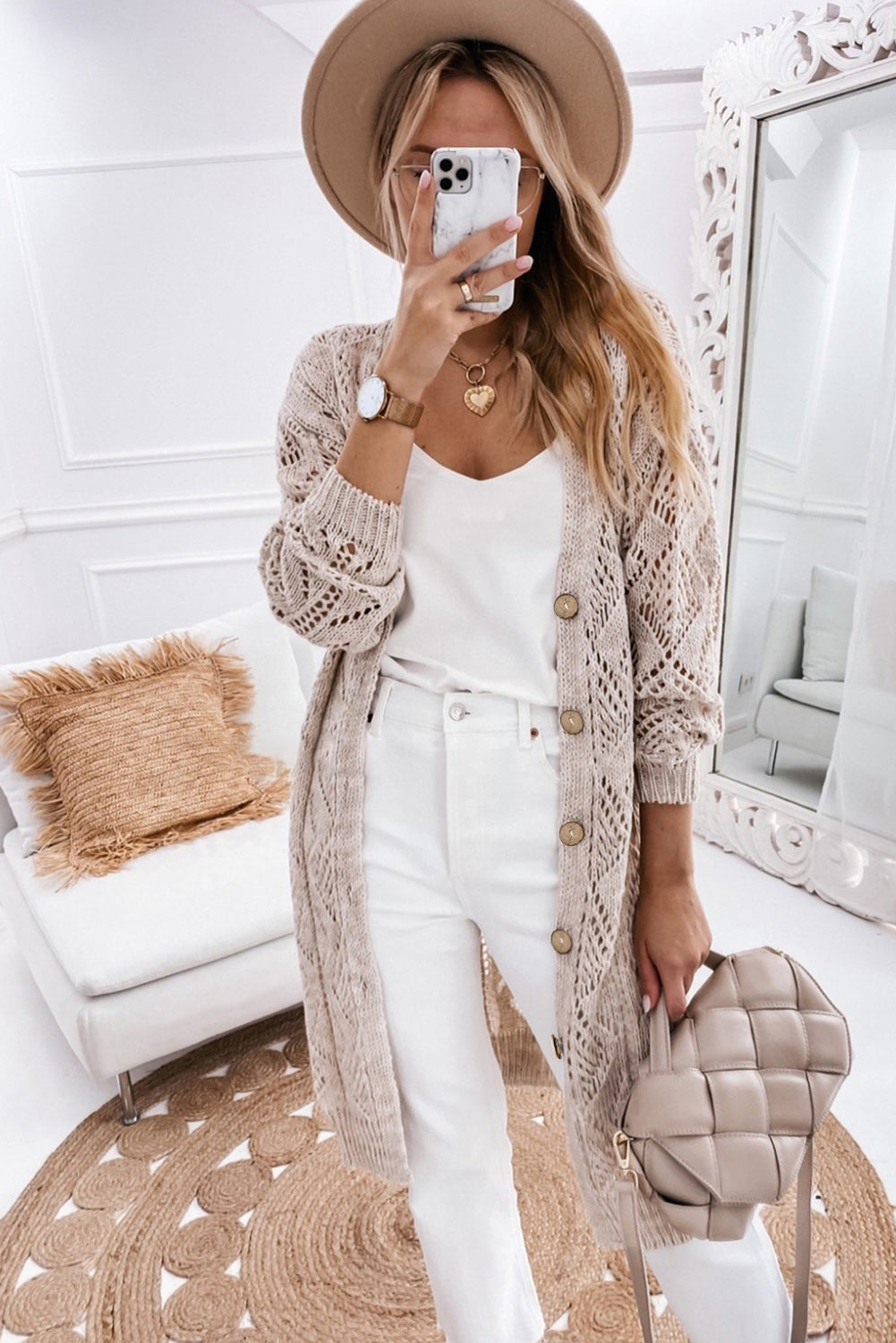 V-Neck Long Sleeve Cardigan - The Daily Makeover