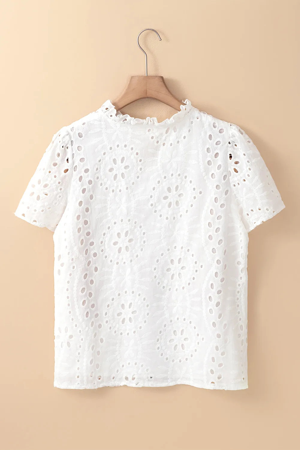 Eyelet Frill Short Sleeve Blouse - The Daily Makeover