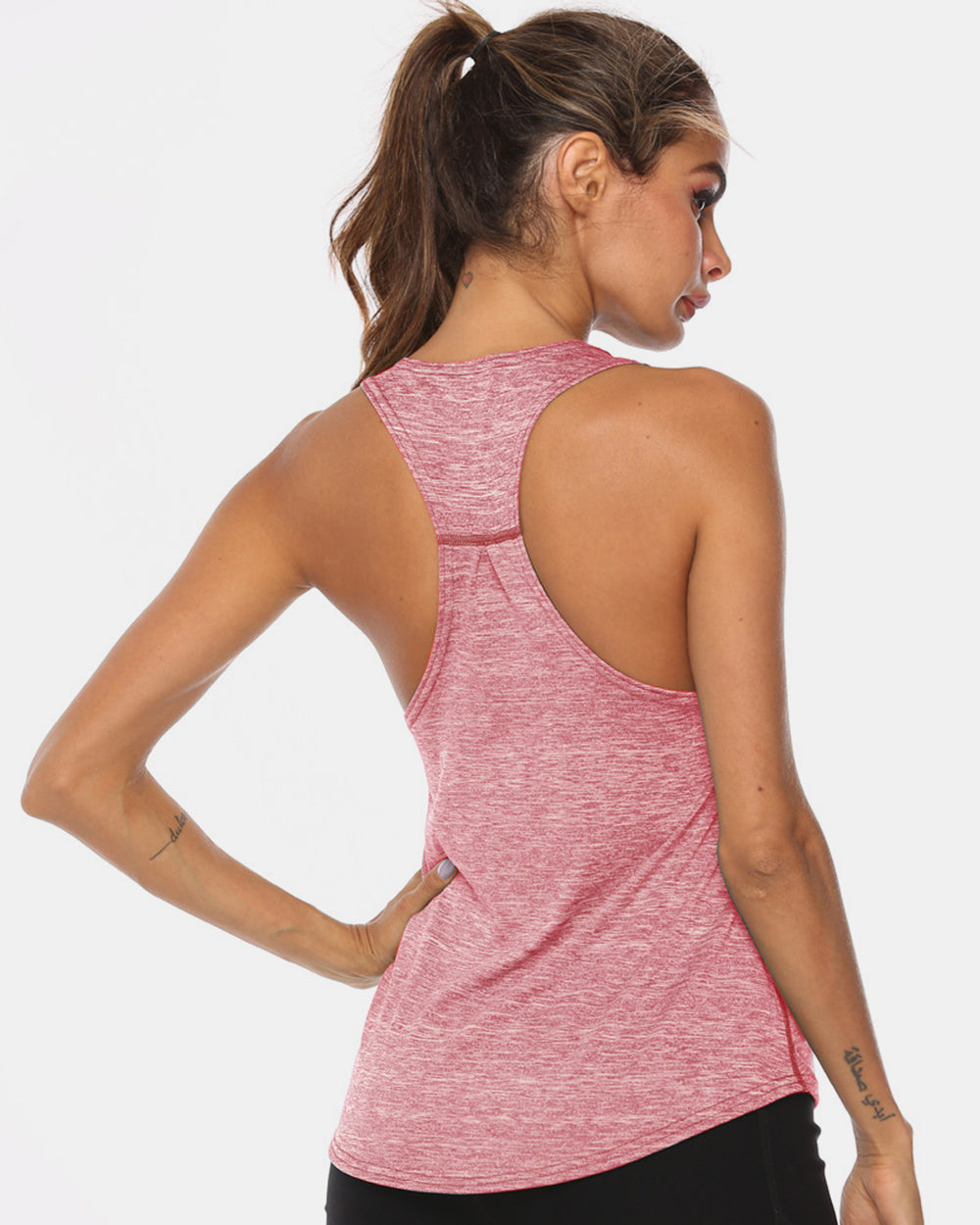 Full Size Scoop Neck Wide Strap Active Tank - The Daily Makeover