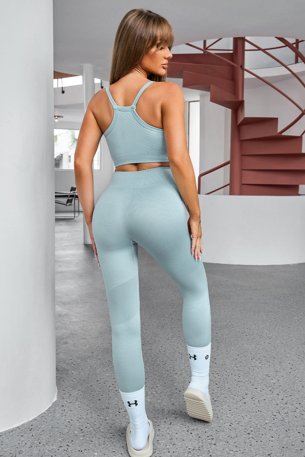 Tank Cropped Active Top and Pants Set - The Daily Makeover