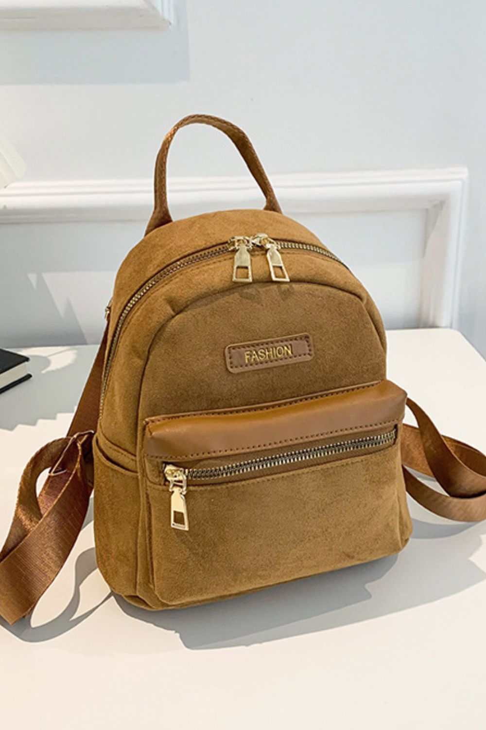 Suede Adjustable Strap Backpack Bag - The Daily Makeover