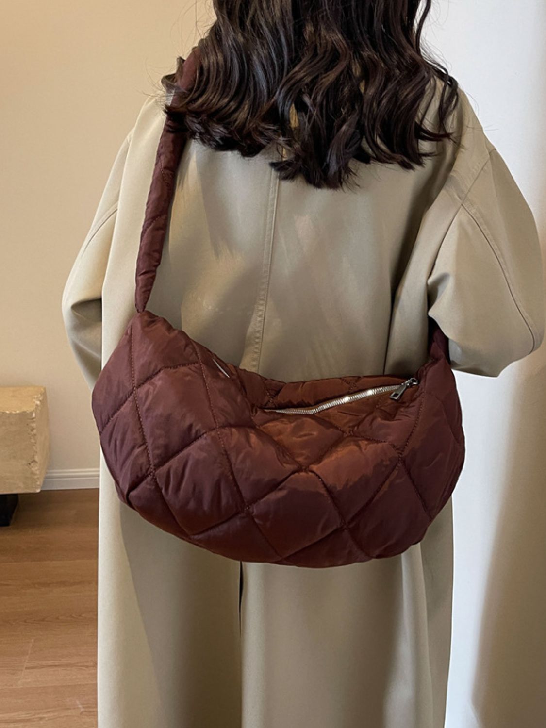 Quilted Polyester Crossbody Bag - The Daily Makeover