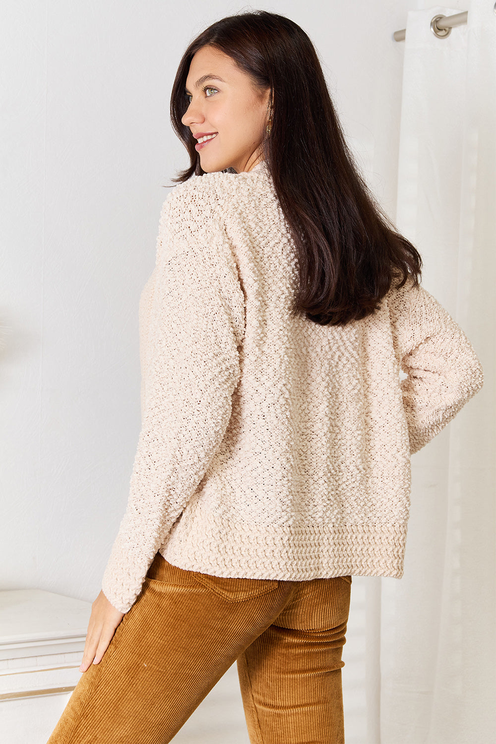 Double Take Open Front Long Sleeve Cardigan - The Daily Makeover