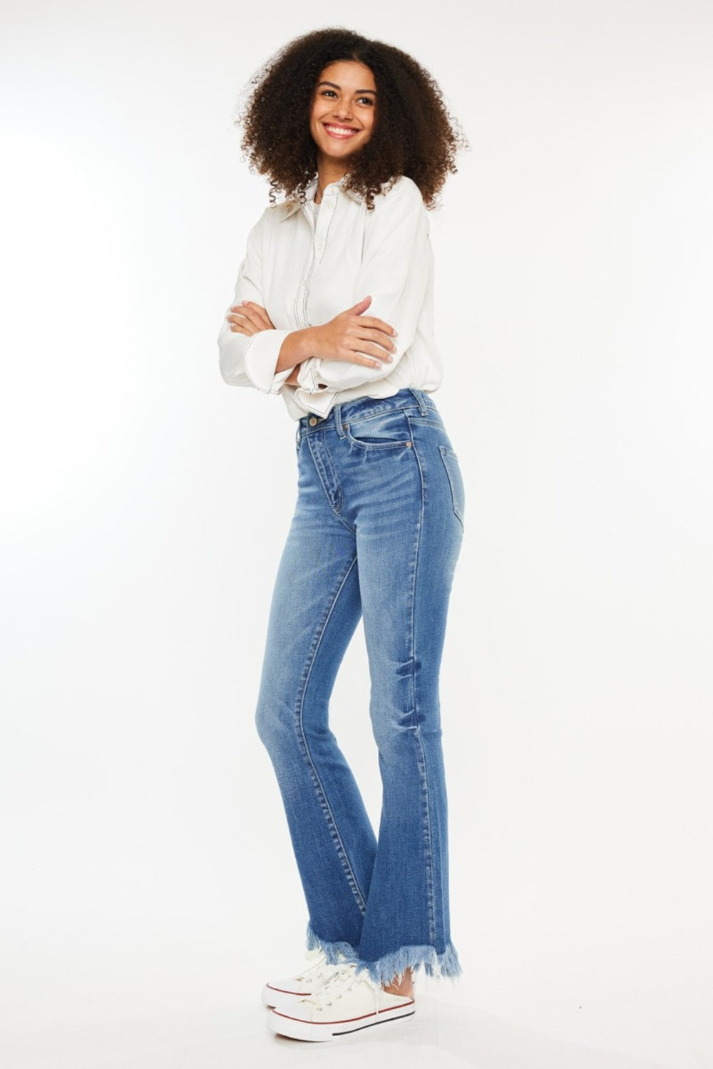 Kancan High Rise Frayed Hem Jeans - The Daily Makeover