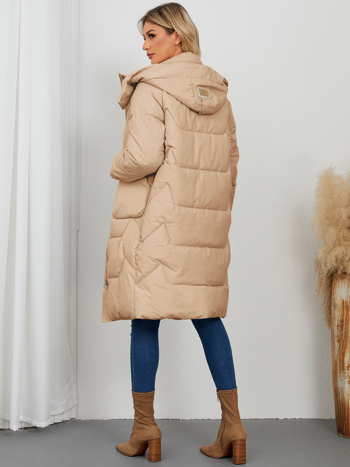 Long Sleeve Longline Hooded Winter Coat - The Daily Makeover