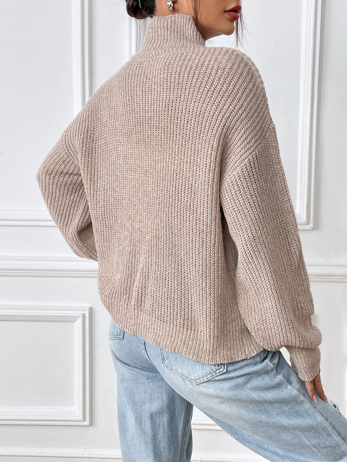 Turtleneck Long Sleeve Sweater - The Daily Makeover