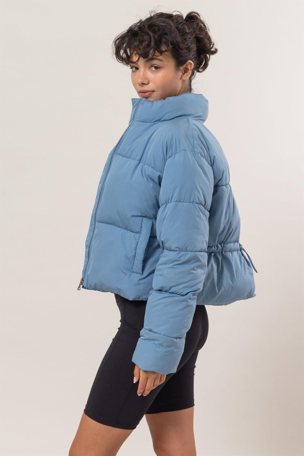 HYFVE Quilted Back Drawstring Puffer Jacket - The Daily Makeover