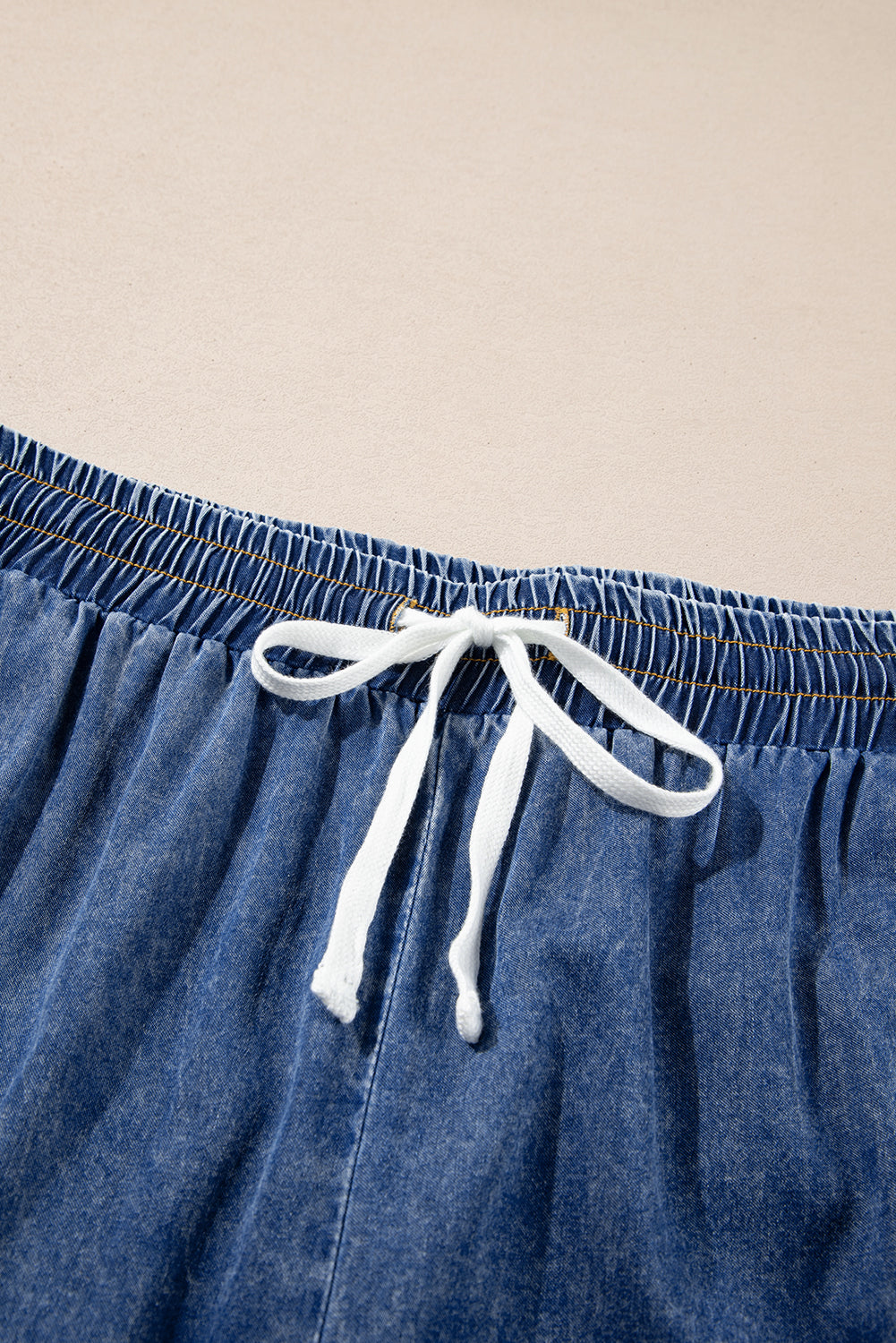 Dusk Blue Drawstring High Waist Plus Size Jeans - The Daily Makeover