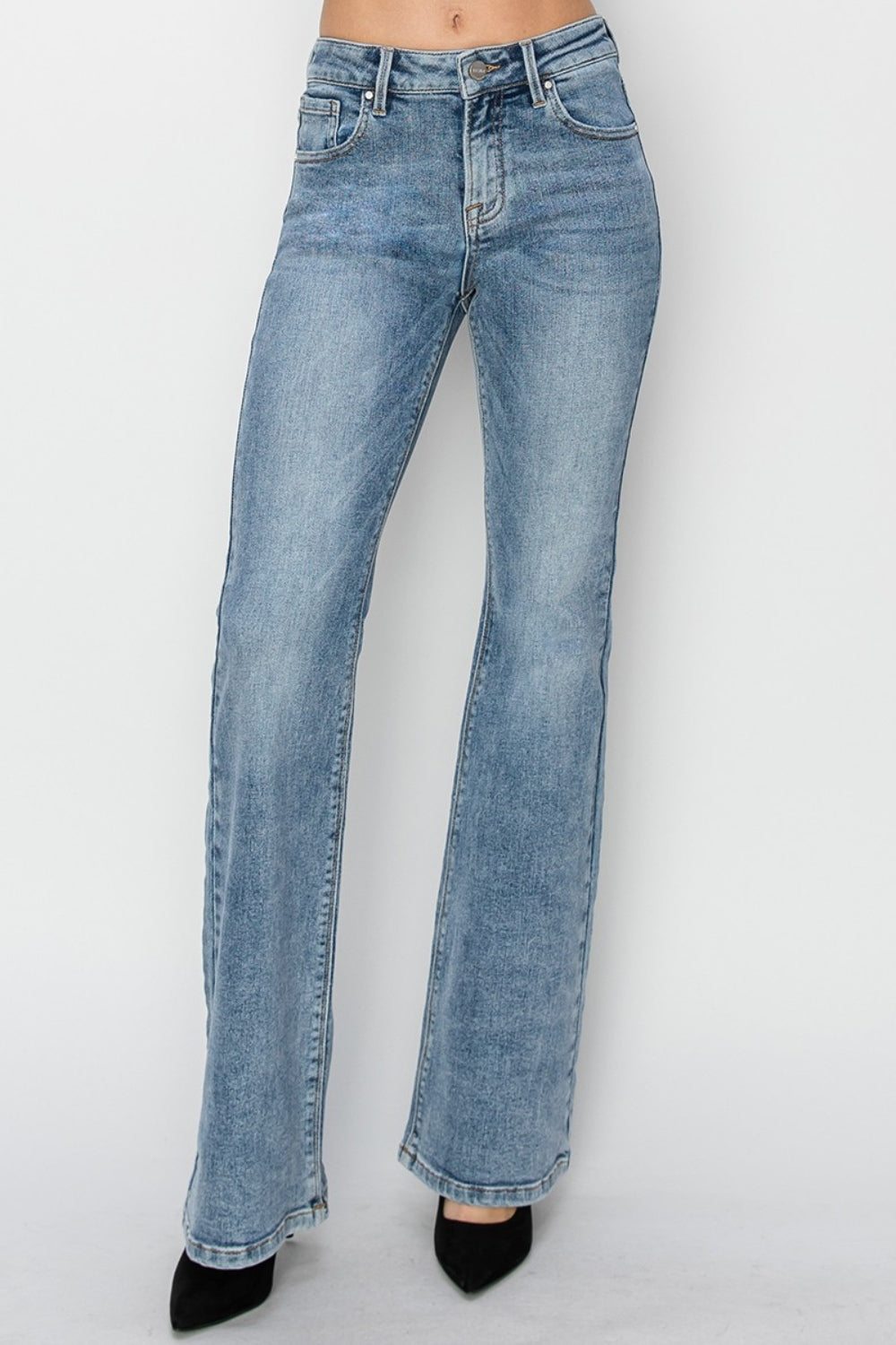 Full Size Mid Rise Bootcut Jeans - The Daily Makeover