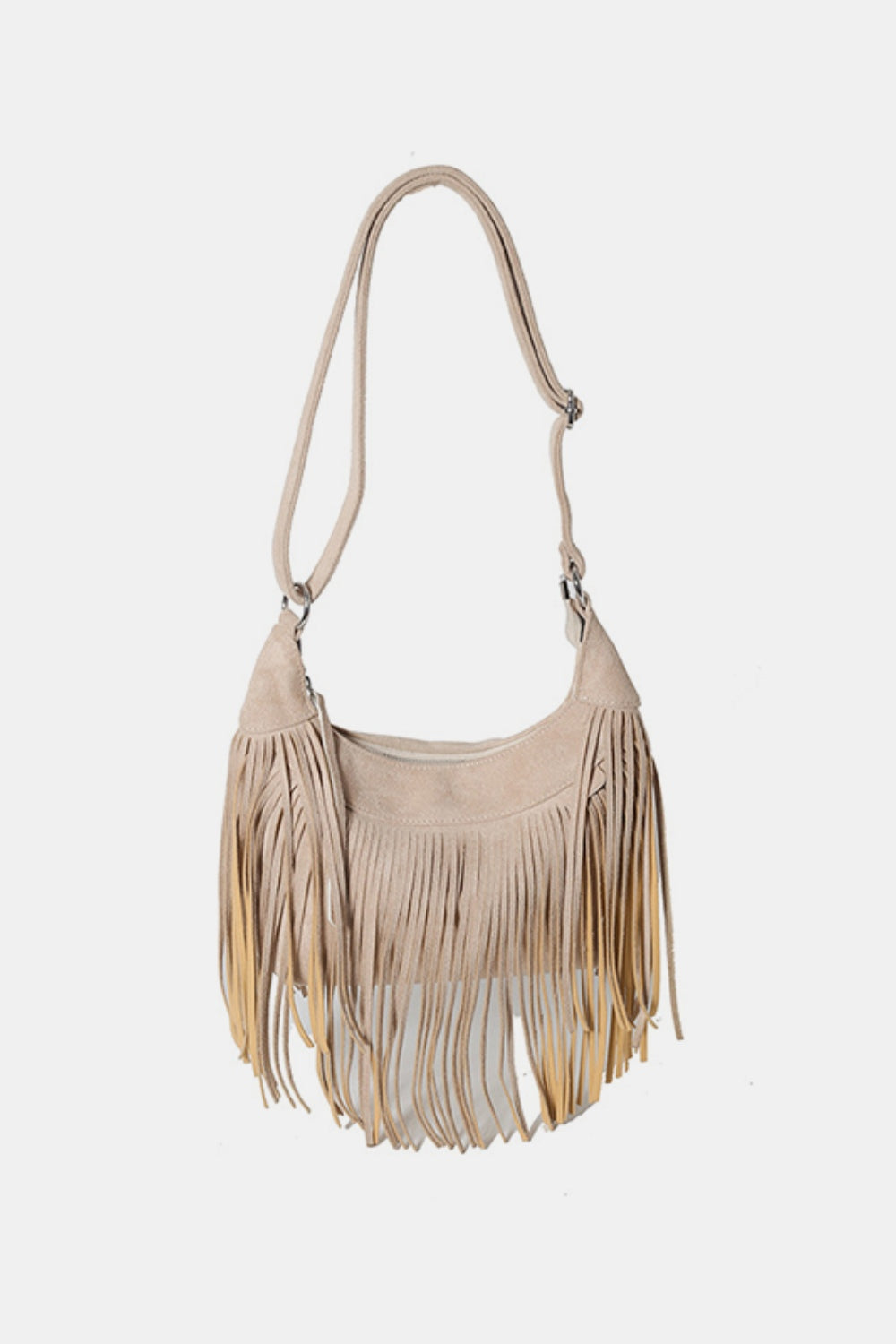 Suede Fringe Adjustable Strap Shoulder Bag - The Daily Makeover