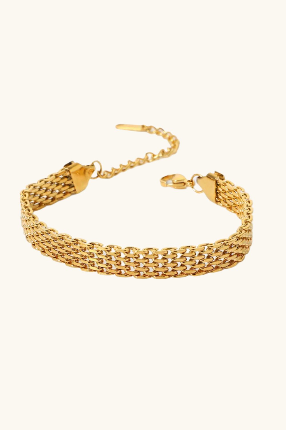 18K Gold-Plated Wide Chain Bracelet