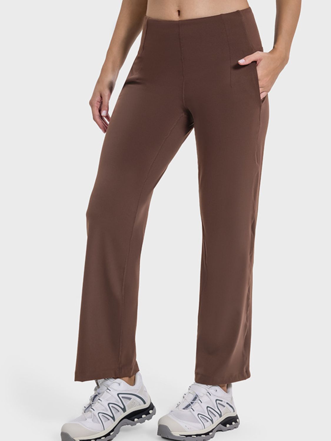 Pocketed High Waist Active Pants - The Daily Makeover