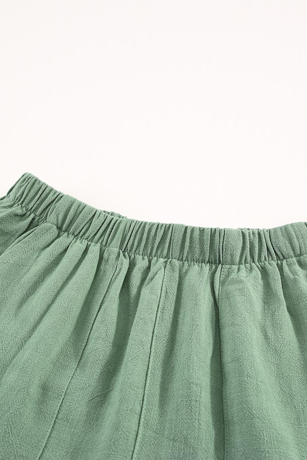 Khaki Casual Pocketed Ruffle High Waist Shorts - The Daily Makeover