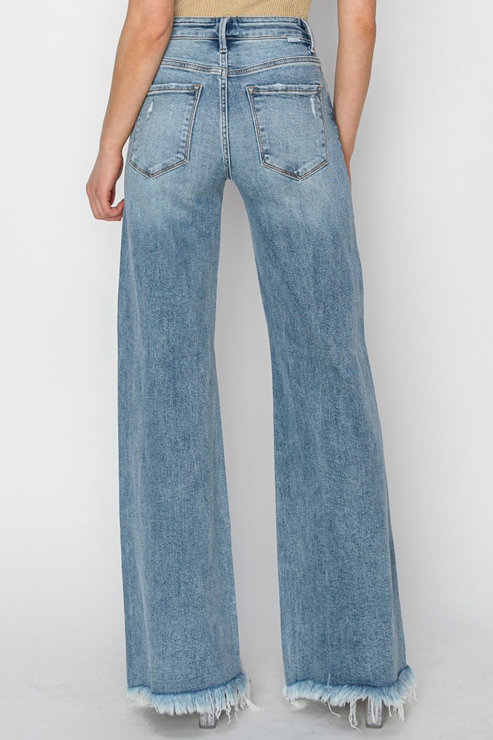 Mid Rise Button Fly Wide Leg Jeans - The Daily Makeover