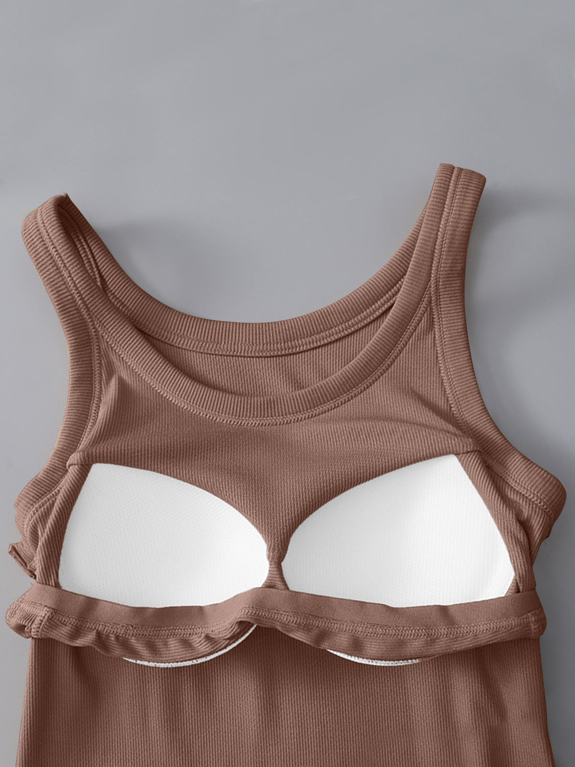 Round Neck Tank with Bra - The Daily Makeover