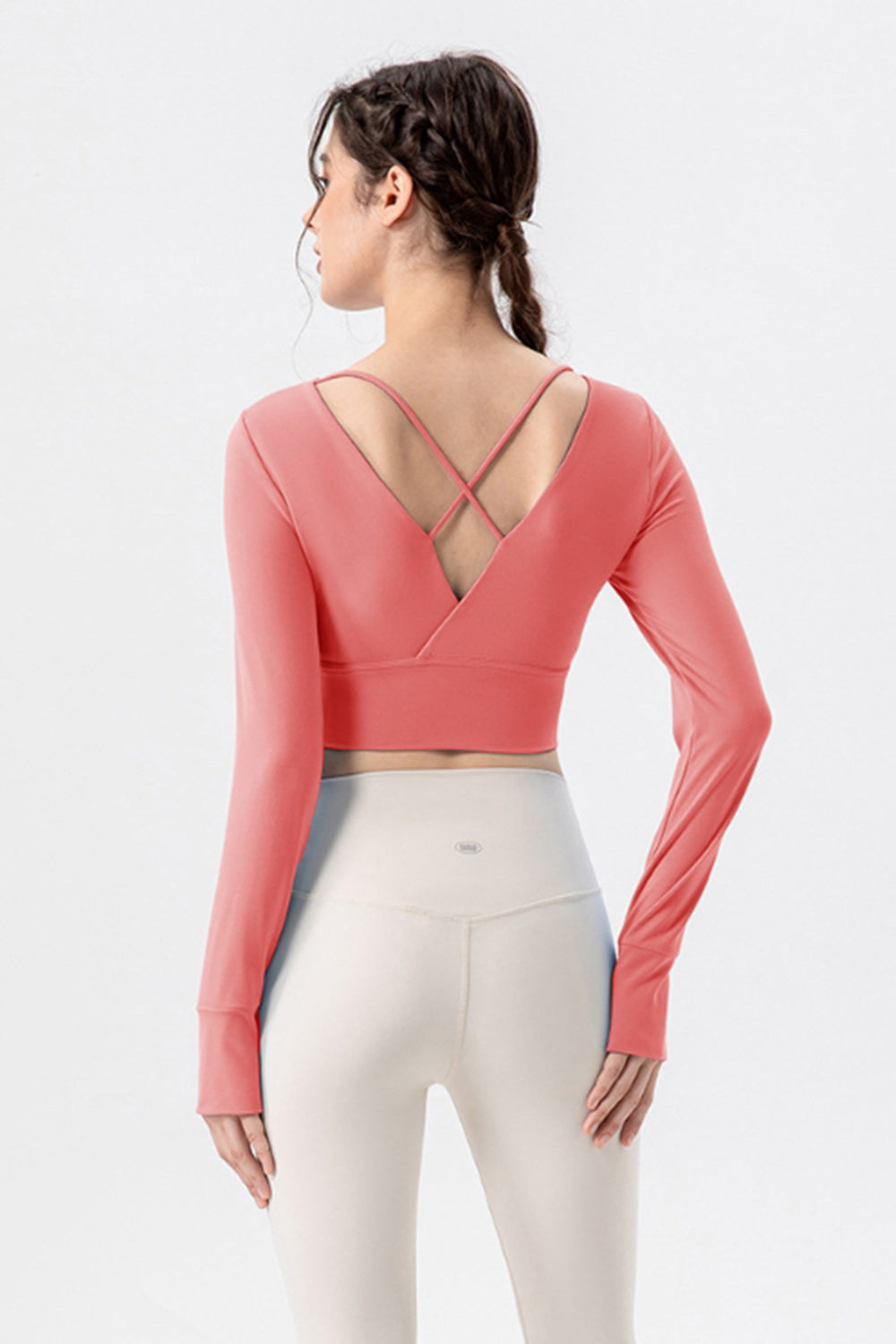 Square Neck Crisscross Active T-Shirt - The Daily Makeover