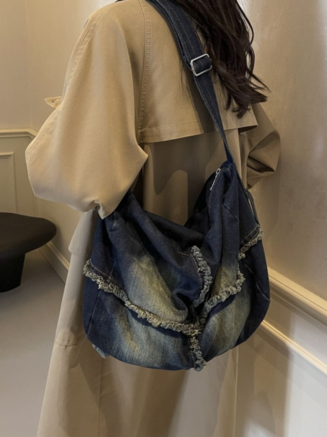 Raw Hem Gradient Crossbody Bag - The Daily Makeover