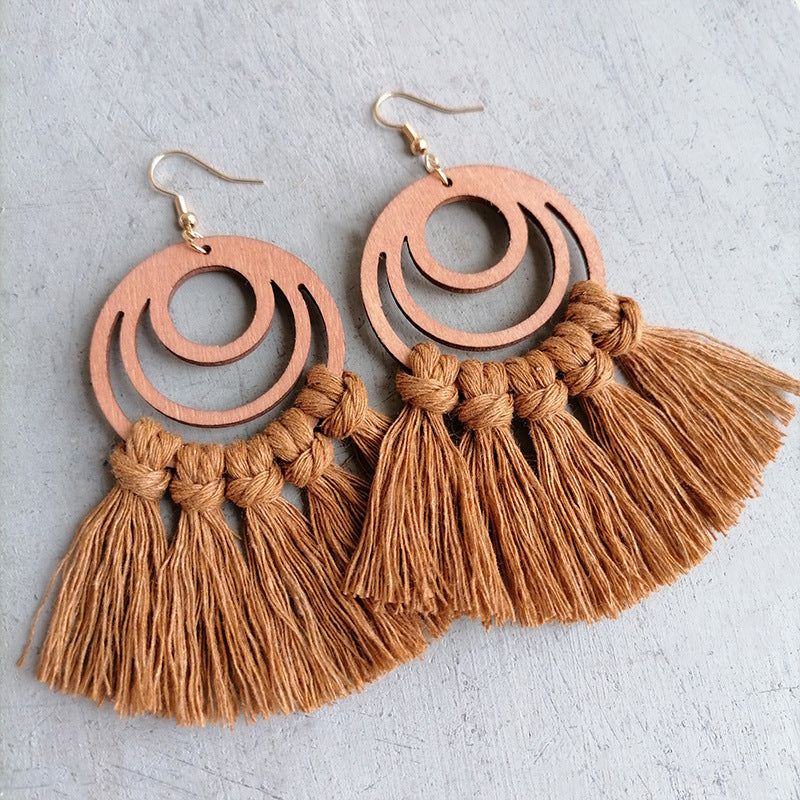 Tassel Detail Geometric Earrings - The Daily Makeover