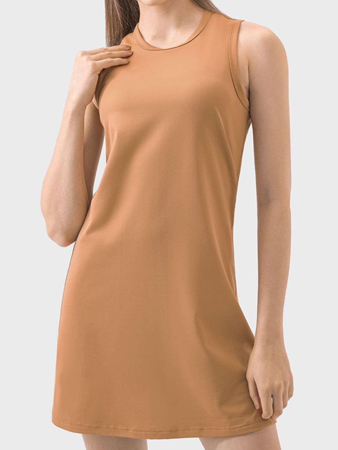 Round Neck Sleeveless Active Dress - The Daily Makeover
