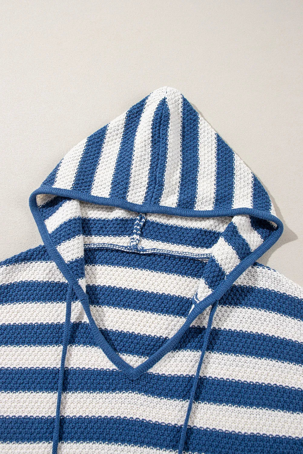Drawstring Striped Long Sleeve Hooded Sweater - The Daily Makeover