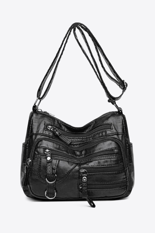 Multi-Pocket PU Leather Crossbody Bag - The Daily Makeover