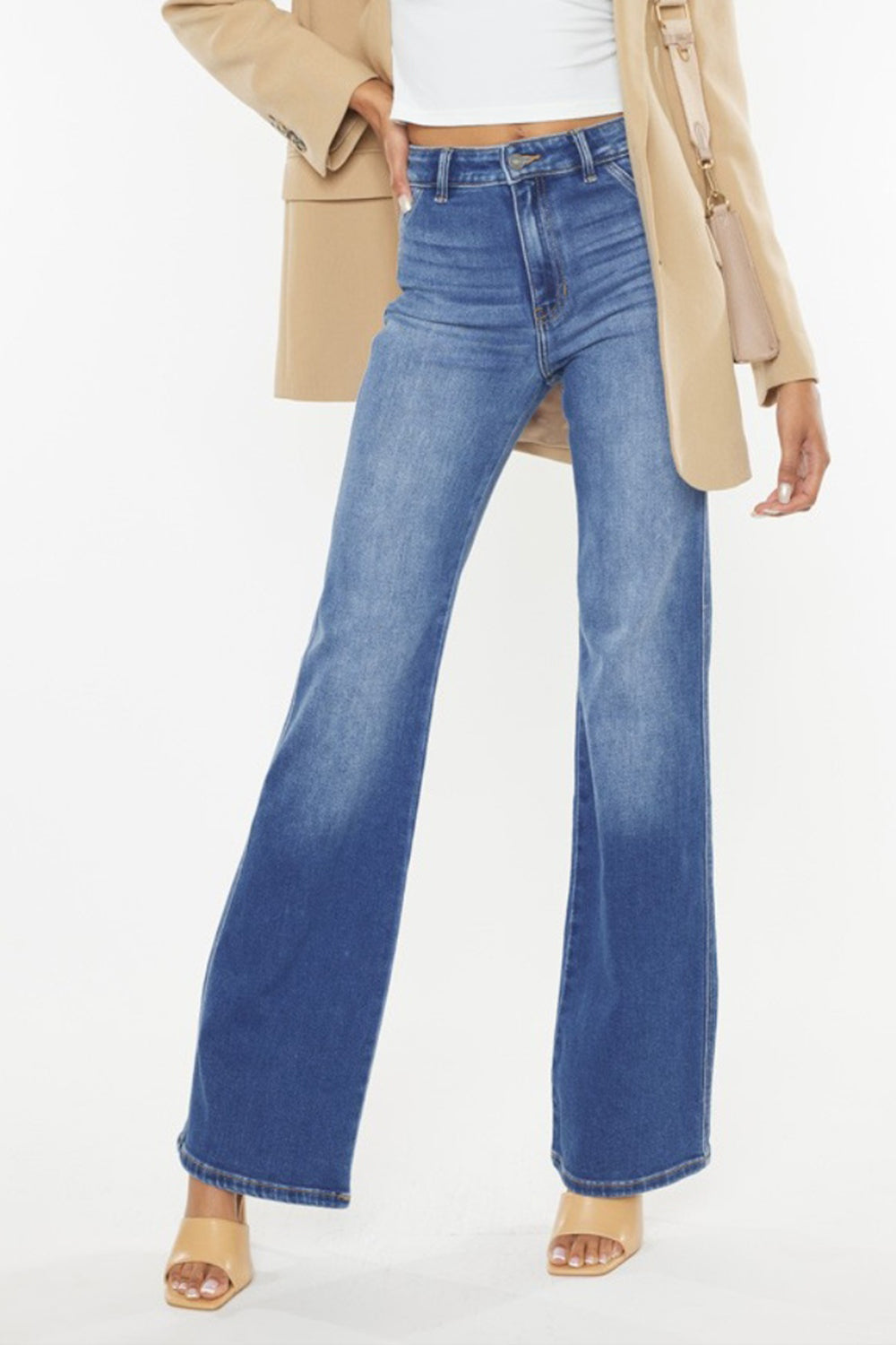Kancan Ultra High Waist Gradient Flare Jeans - The Daily Makeover