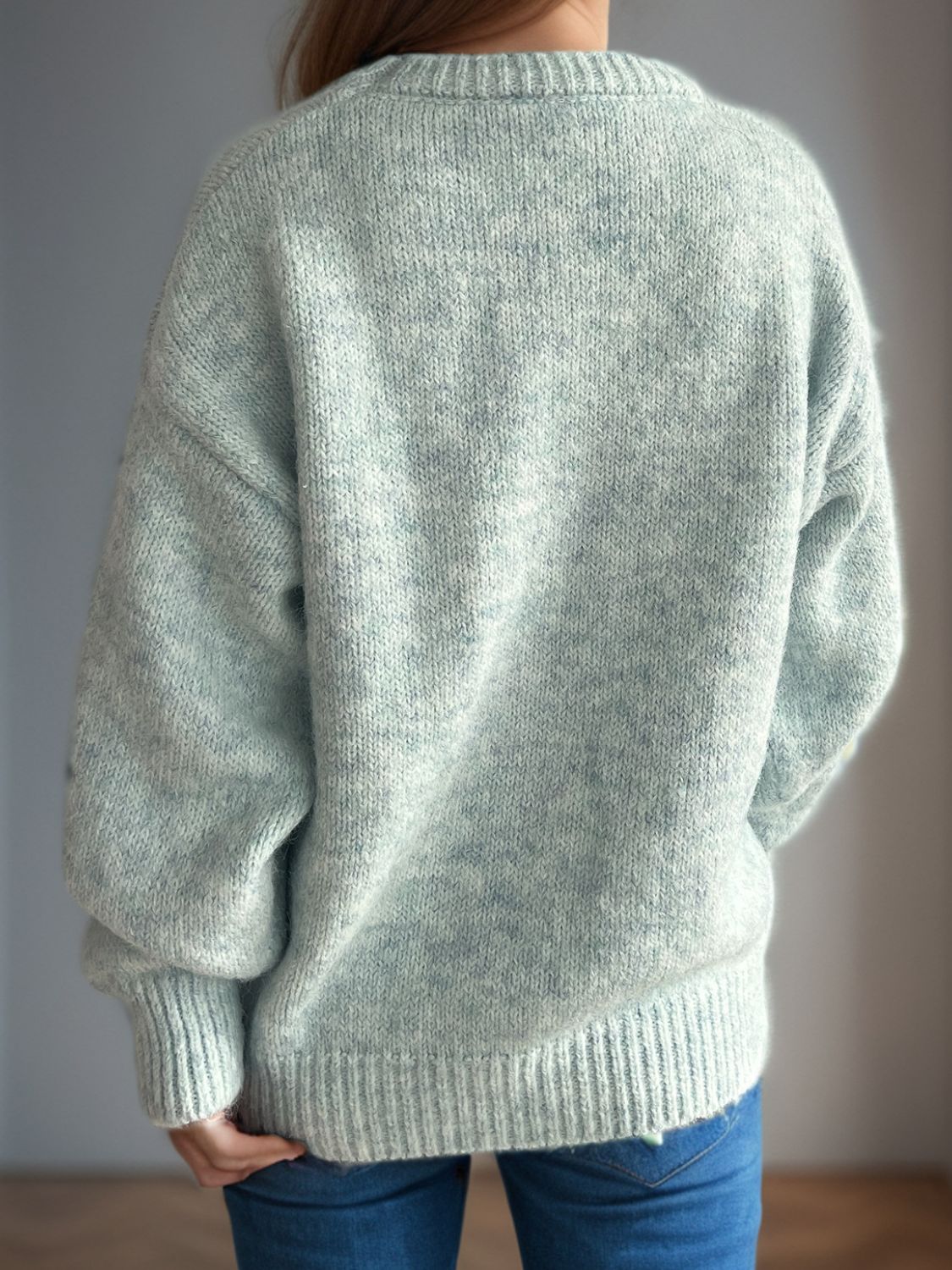 Round Neck Long Sleeve Sweater - The Daily Makeover