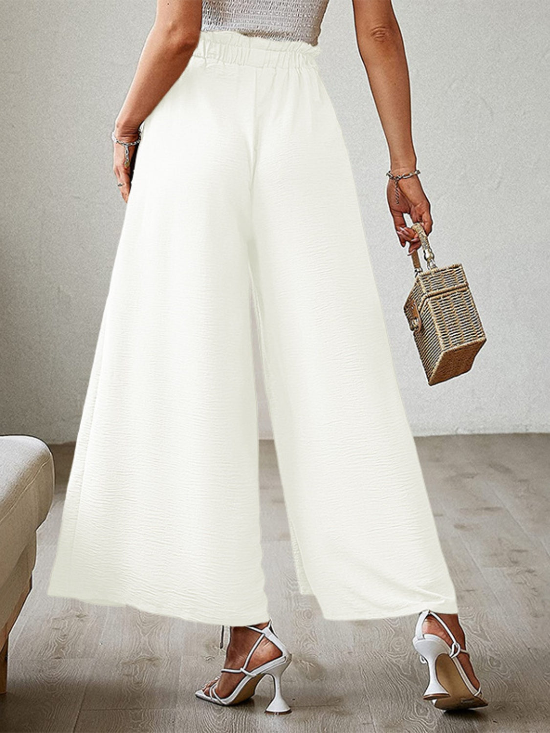 Tied Slit Wide Leg Pants - The Daily Makeover